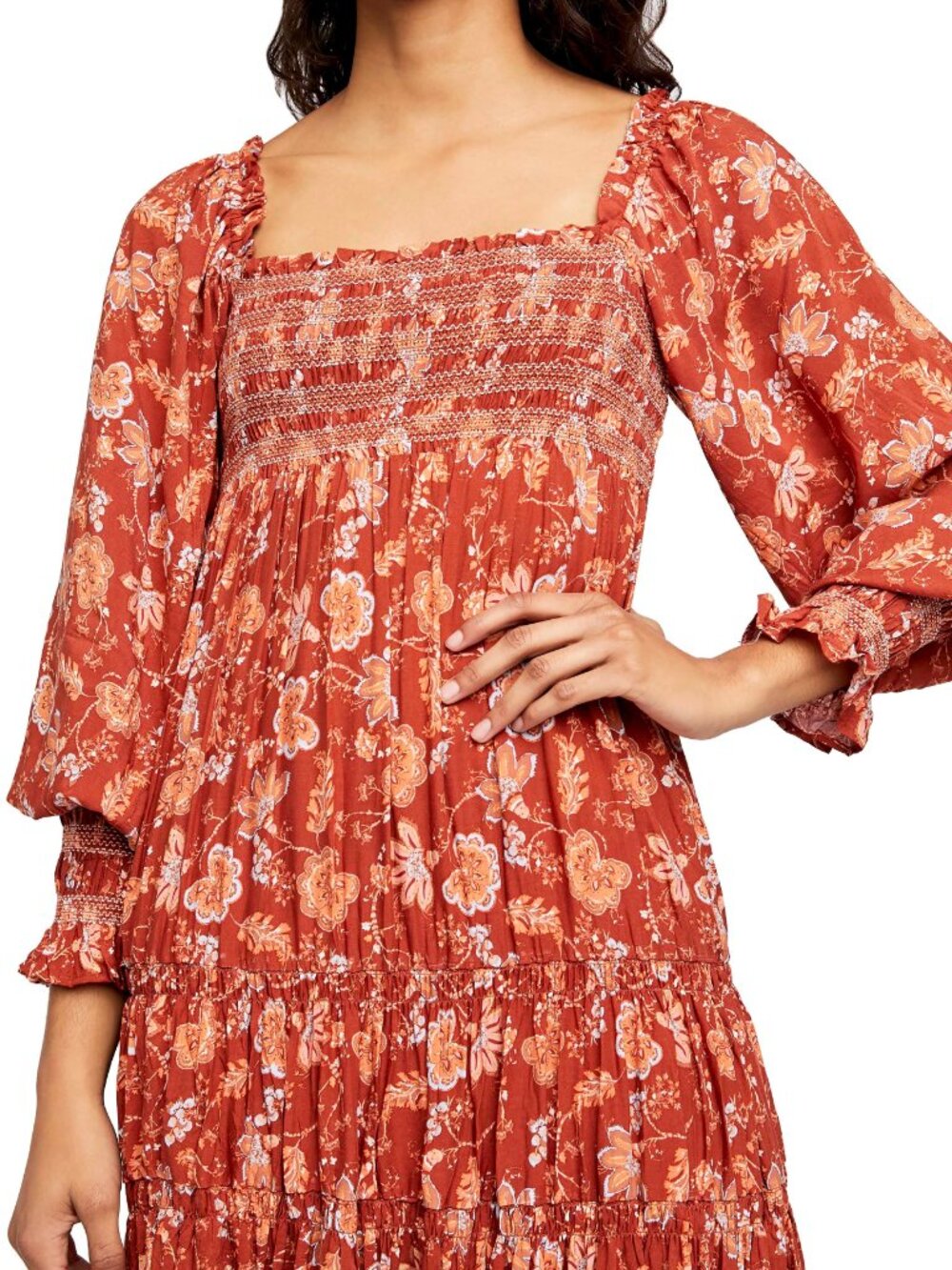 Free People Sweet Escape Maxi Dress Mocha Combo Size M - Picture 5 of 12